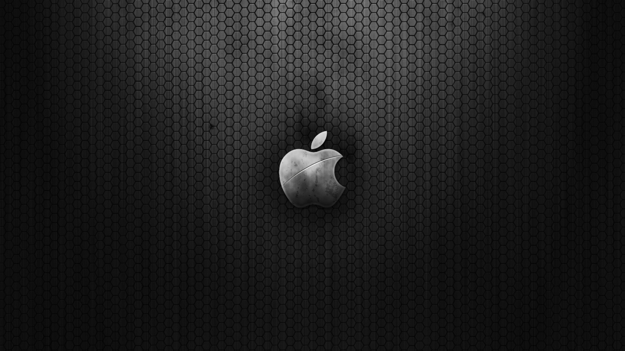 Обои apple, черный, растение, лого, монохромный в разрешении 1280x720