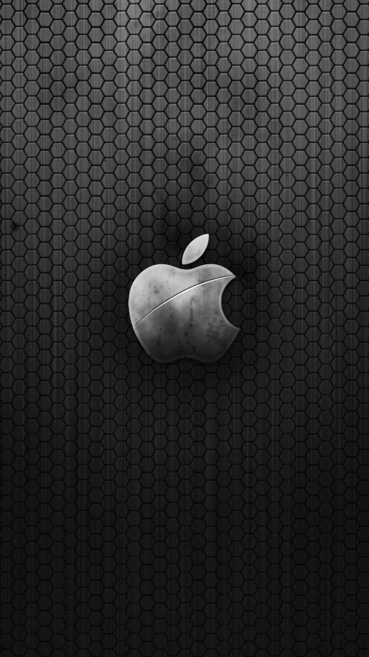 Обои apple, черный, растение, лого, монохромный в разрешении 720x1280