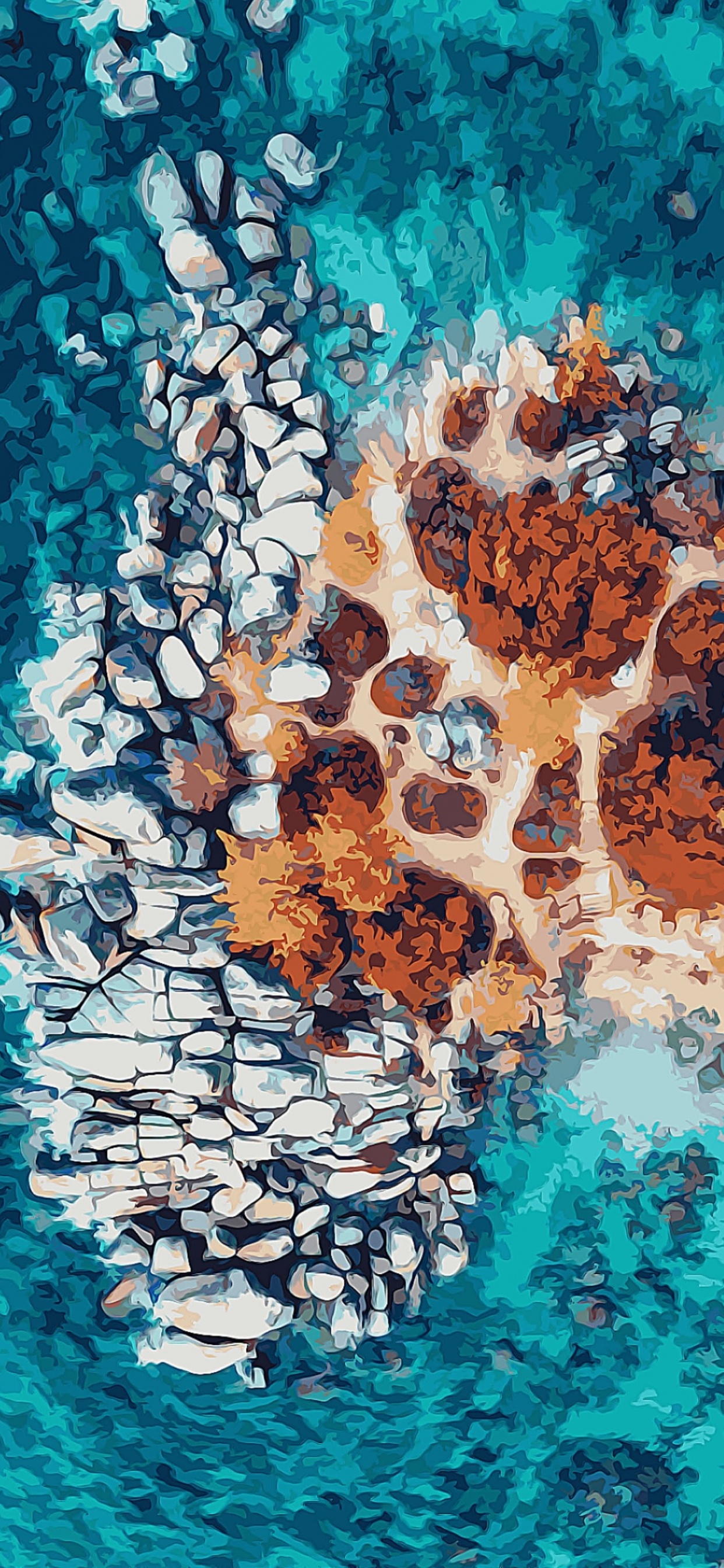 Обои Google, Google Pixel 4, вода, пиксель 4, синий в разрешении 1242x2688