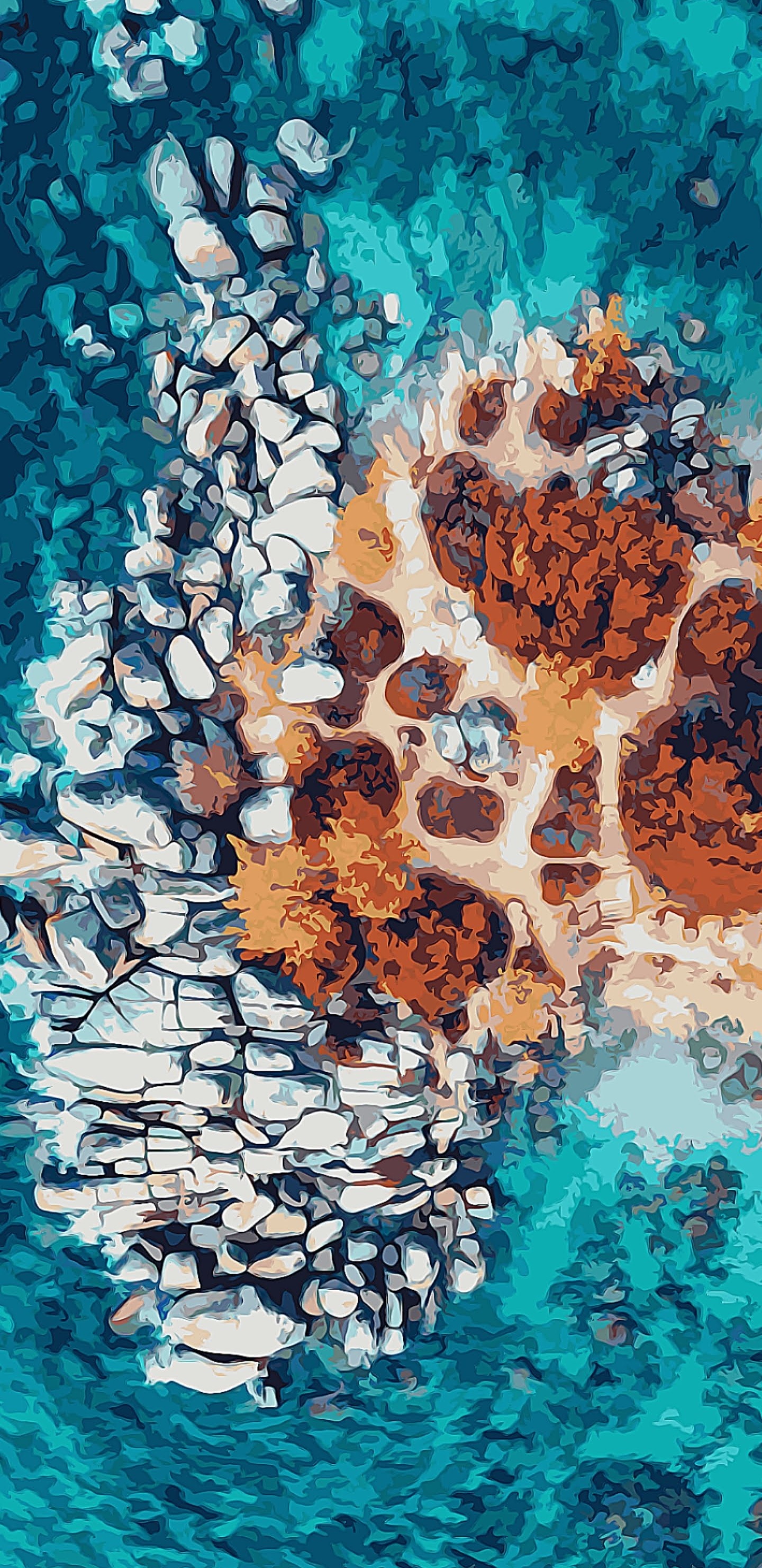 Обои Google, Google Pixel 4, вода, пиксель 4, синий в разрешении 1440x2960