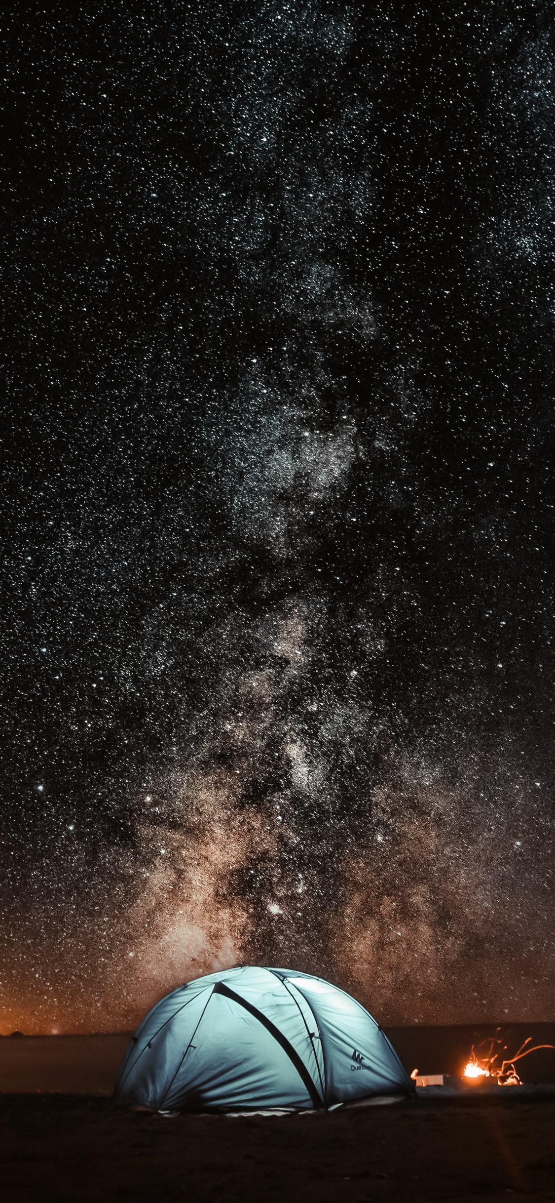 Обои Млечный Путь, Галактика, ночное небо, звезда, ночь в разрешении 1125x2436