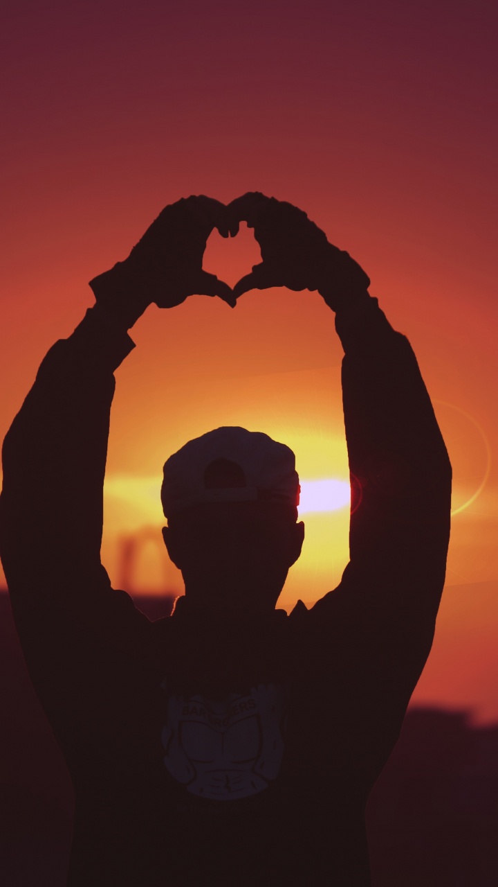 Обои закат, тепло, силуэт, восход солнца, подсветка в разрешении 720x1280