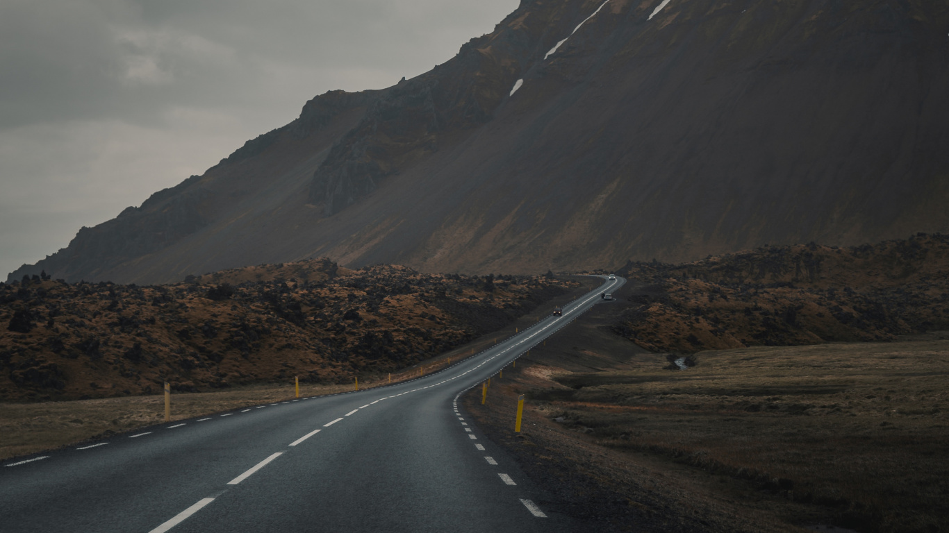 Обои облако, дорога, нагорье, горный рельеф, гора в разрешении 1366x768