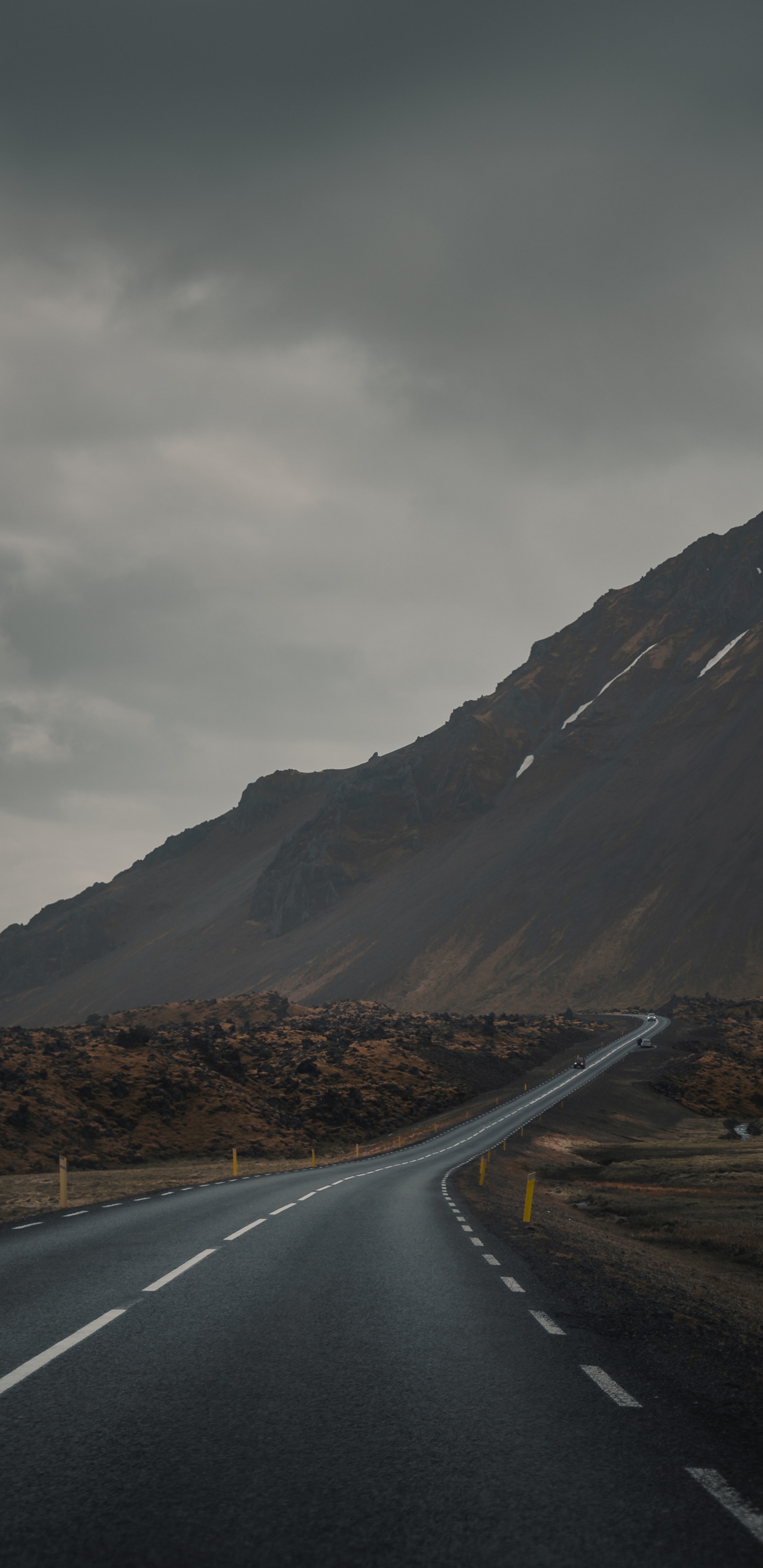 Обои облако, дорога, нагорье, горный рельеф, гора в разрешении 1440x2960