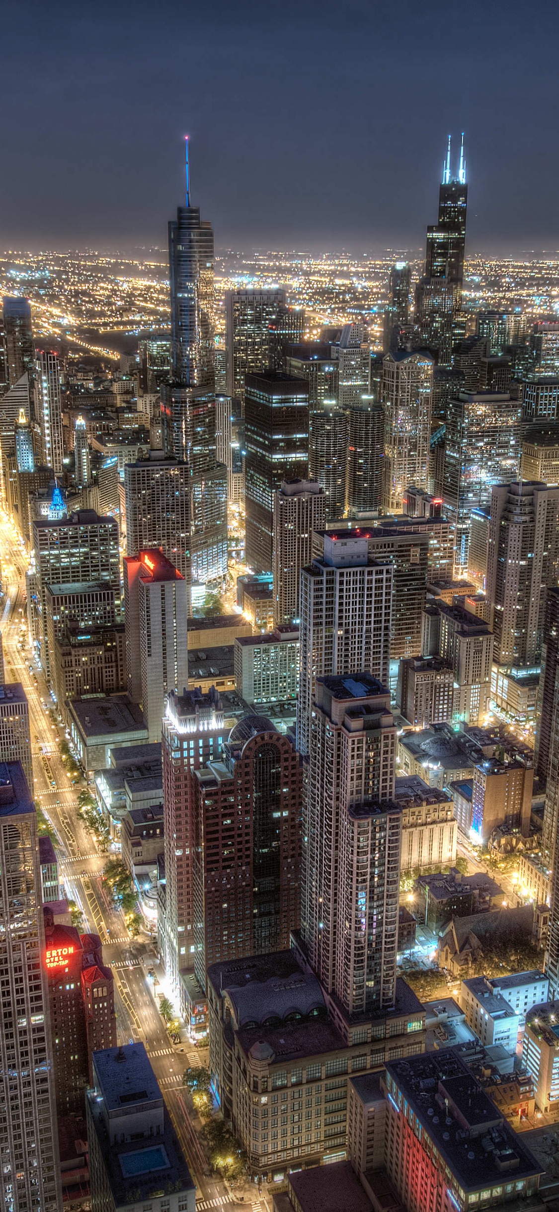 Обои Чикаго, городской пейзаж, город, городской район, метрополия в разрешении 1125x2436