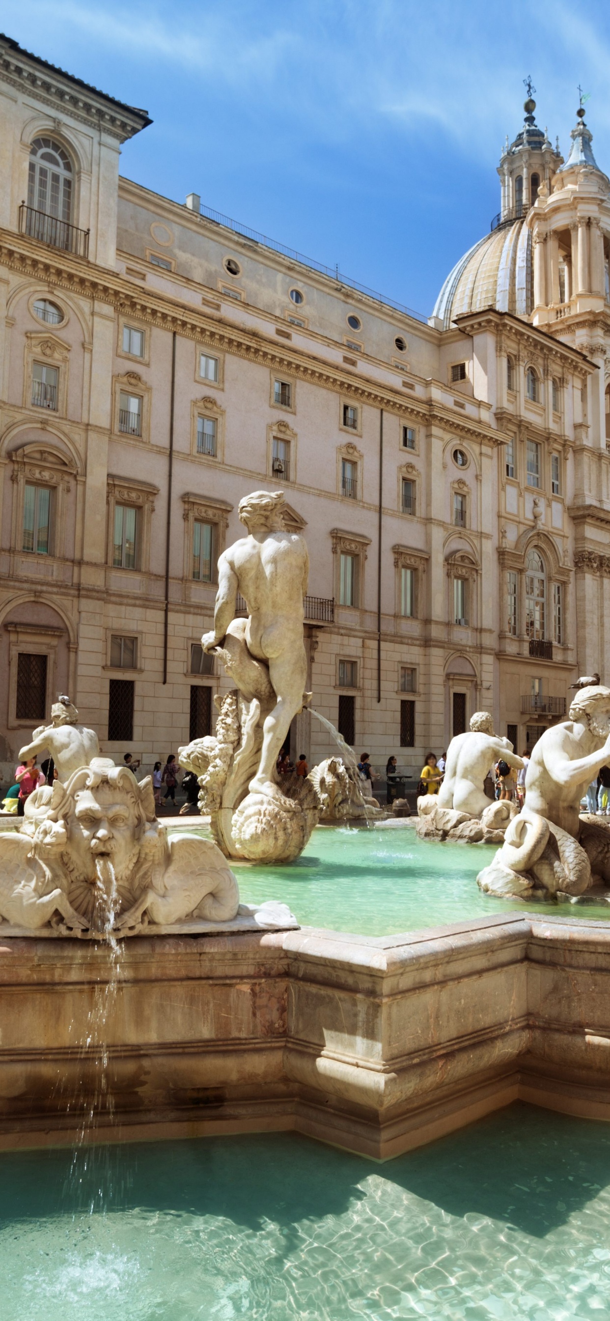 Обои фонтан Треви, пантеон, ориентир, городская площадь, рыночная площадь в разрешении 1242x2688