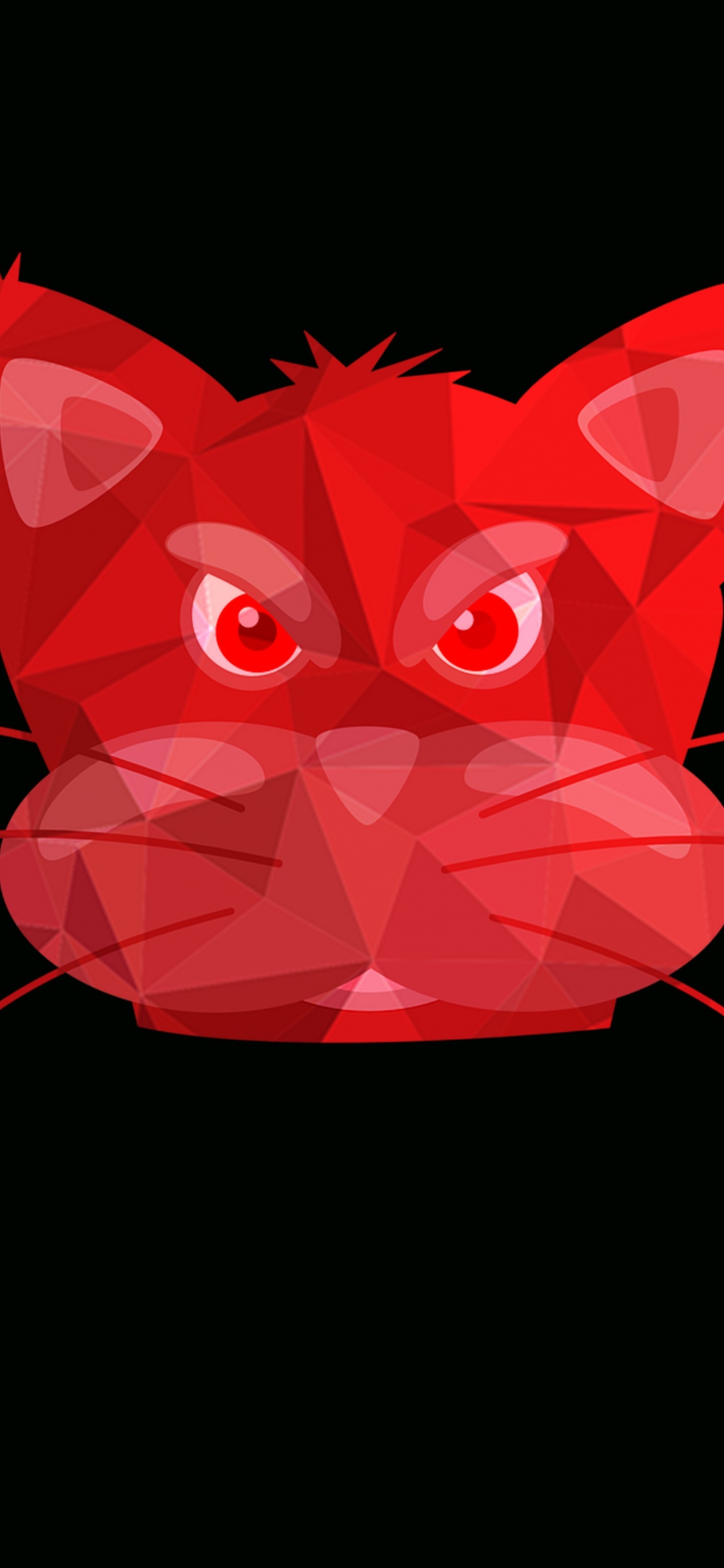 Обои кот, розовый кот, арт, иллюстрация, красный цвет в разрешении 1125x2436