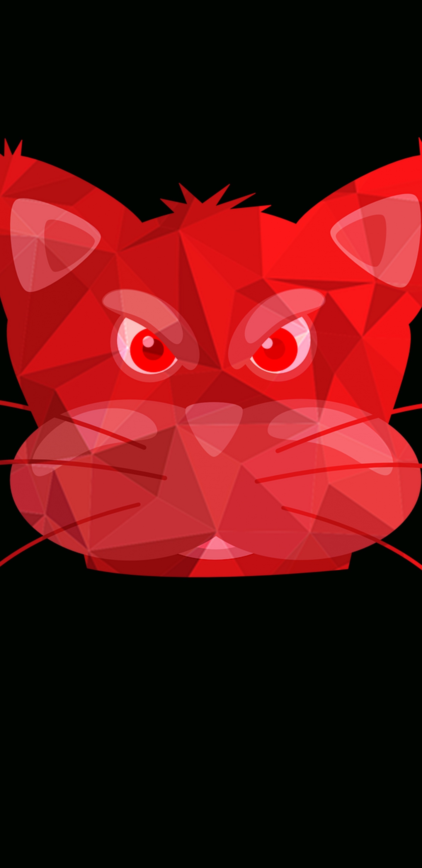 Обои кот, розовый кот, арт, иллюстрация, красный цвет в разрешении 1440x2960