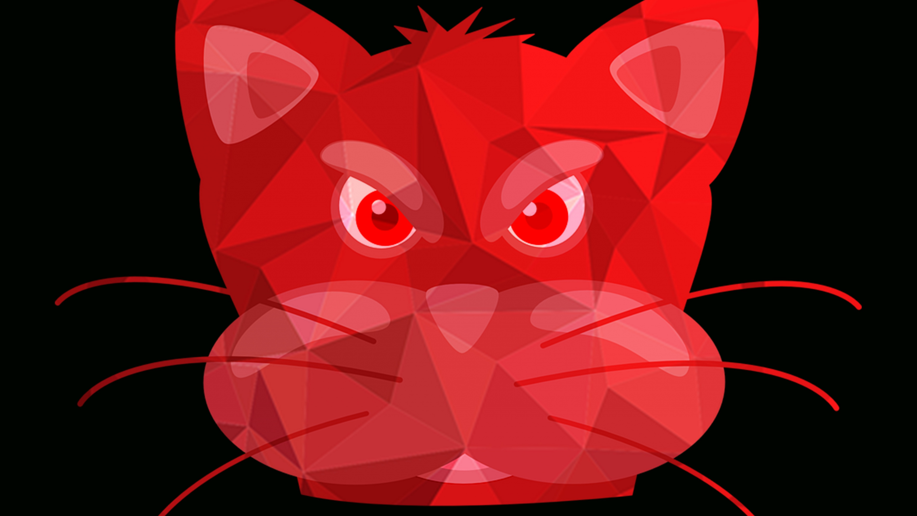 Обои кот, розовый кот, арт, иллюстрация, красный цвет в разрешении 3840x2160