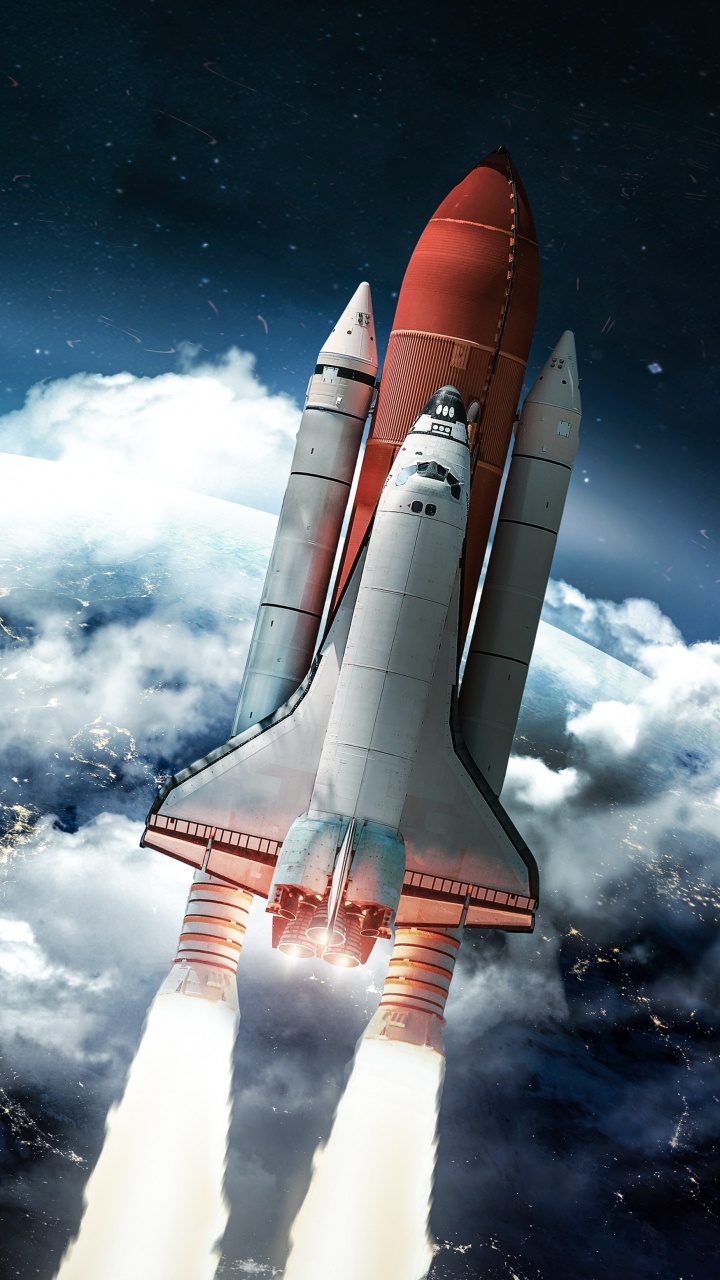 Обои космос, ракета, звездолет, космический аппарат, космическая ракета в разрешении 720x1280