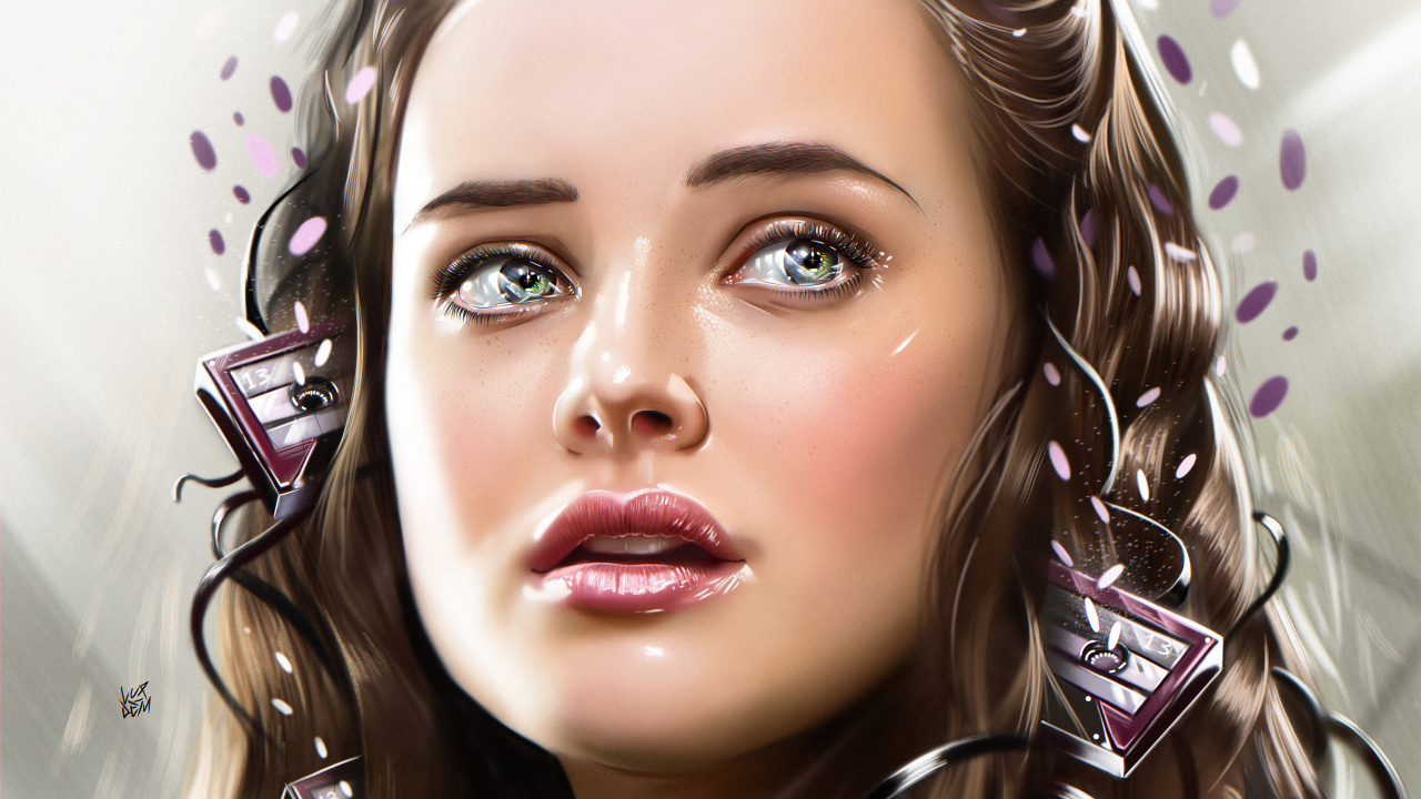 Обои Кэтрин Лэнгфорд, Ханна Бейкер, Клэй Дженсен, нетфликс, лицо в разрешении 1280x720