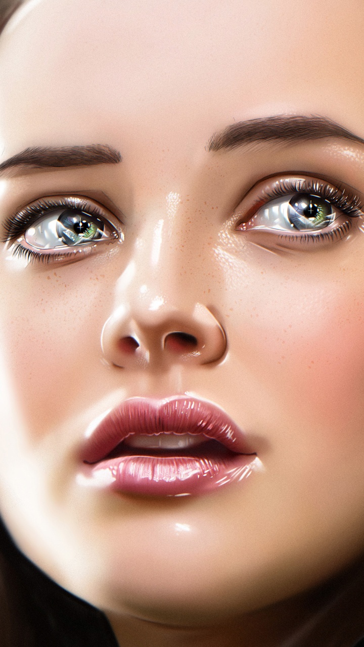 Обои Кэтрин Лэнгфорд, Ханна Бейкер, Клэй Дженсен, нетфликс, лицо в разрешении 720x1280