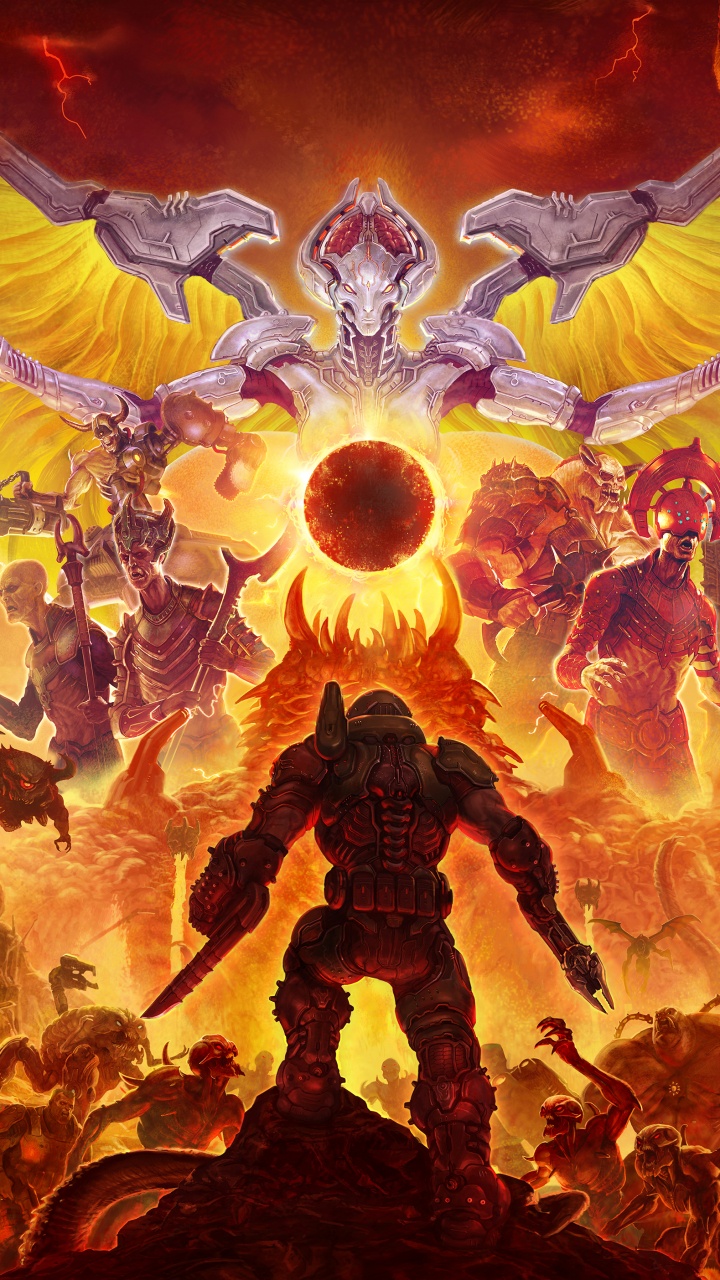 Обои Погибель Вечную, doom, Bethesda Softworks, демон, арт в разрешении 720x1280