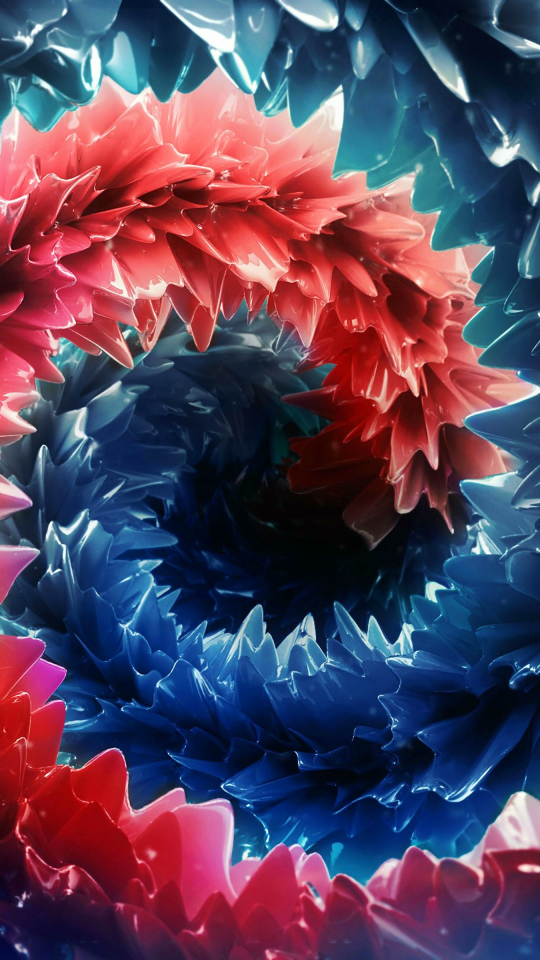 Обои синий, фрактальное искусство, электрик, графика, синий цвет в разрешении 1080x1920