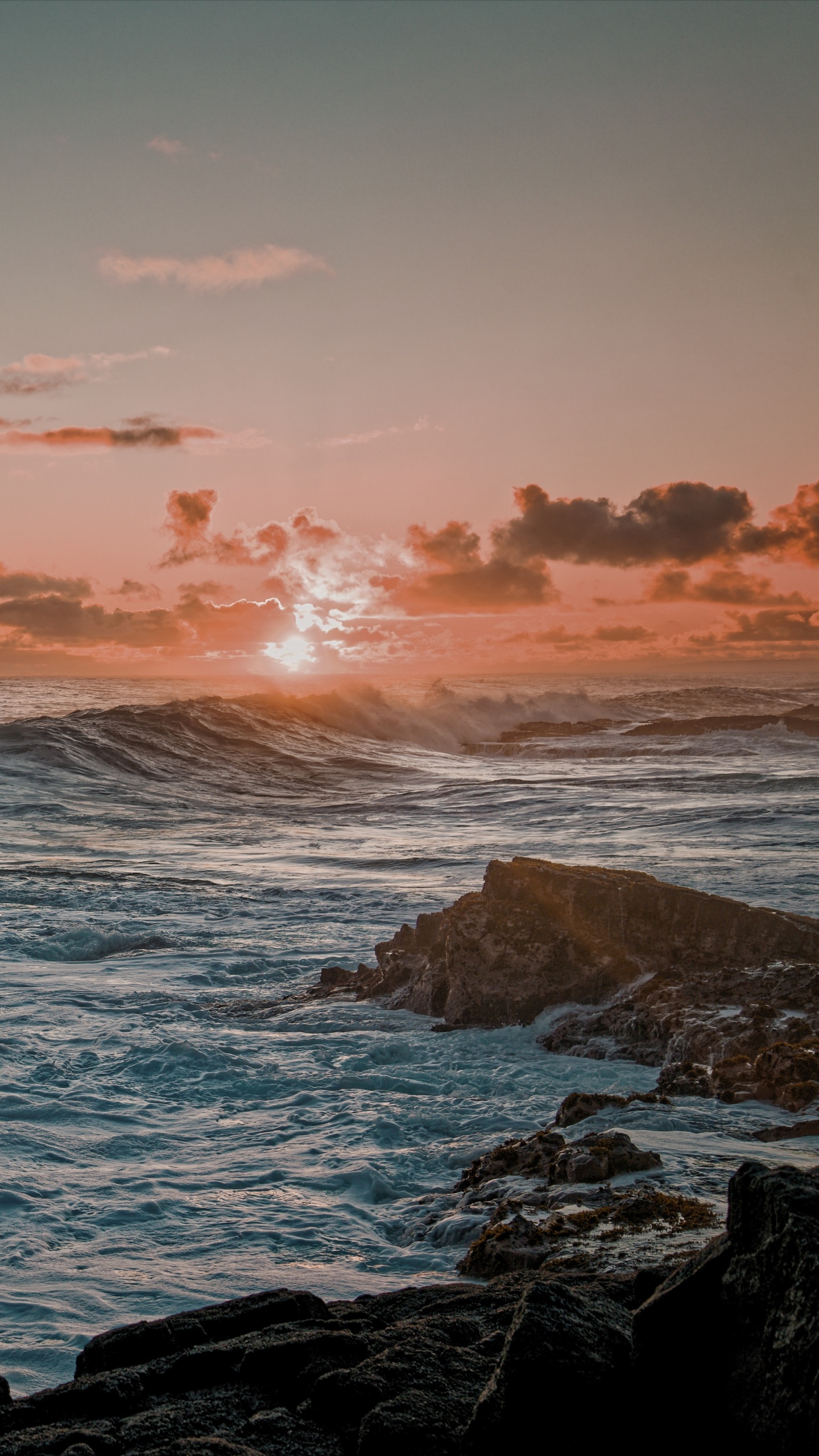 Обои океан, горизонт, мыс, природа, водоем в разрешении 1440x2560