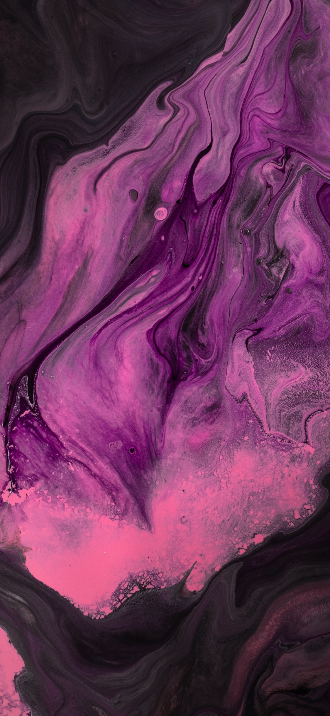 Обои живопись, пурпур, черный, Фиолетовый, вода в разрешении 1125x2436