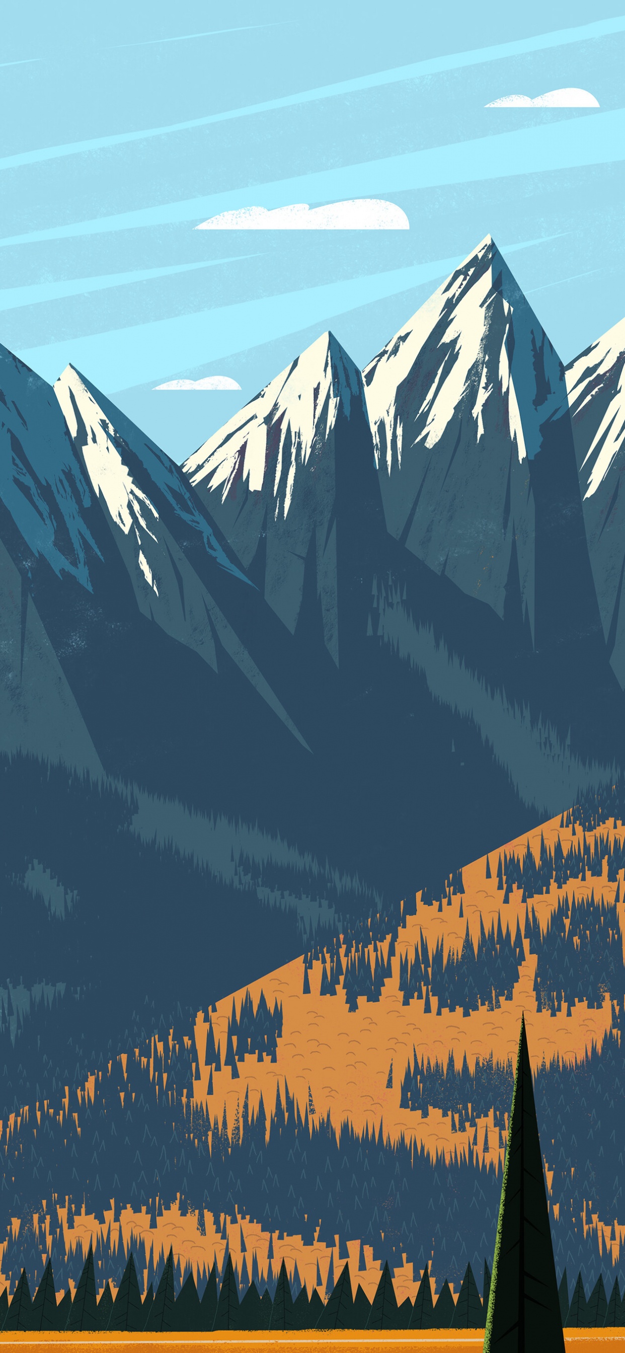 Обои дерево, природа, пейзажи гор, природный ландшафт, массив в разрешении 1242x2688