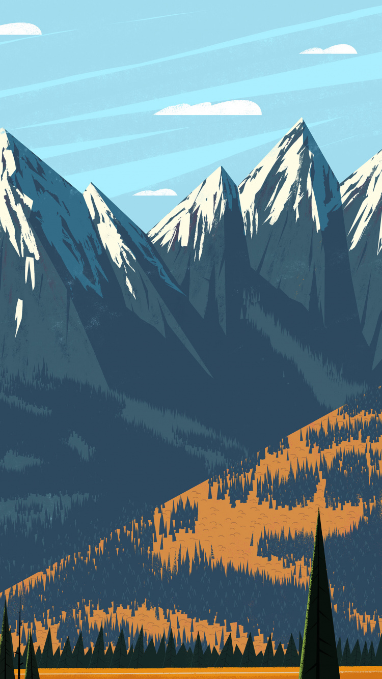 Обои дерево, природа, пейзажи гор, природный ландшафт, массив в разрешении 750x1334