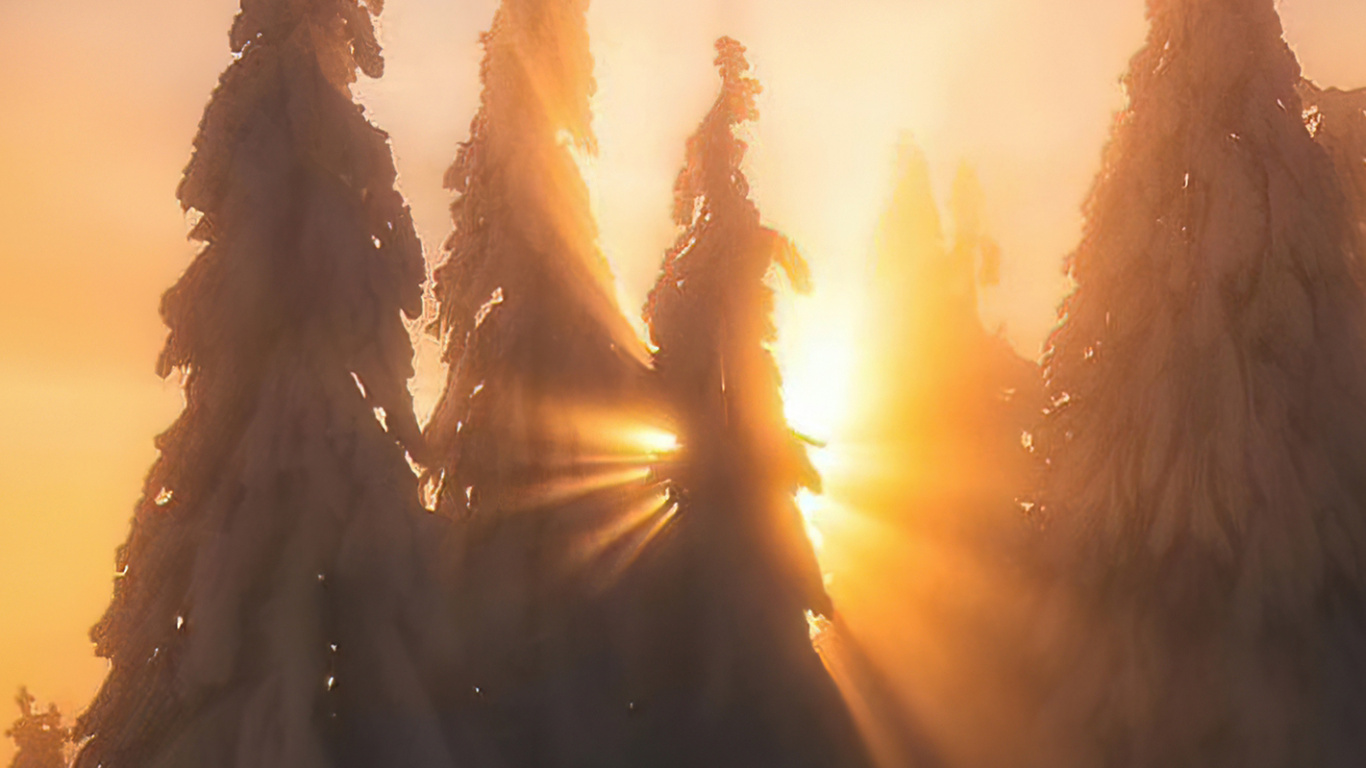 Обои просыпайся в небе, облако, атмосфера, растение, послесвечение в разрешении 1366x768