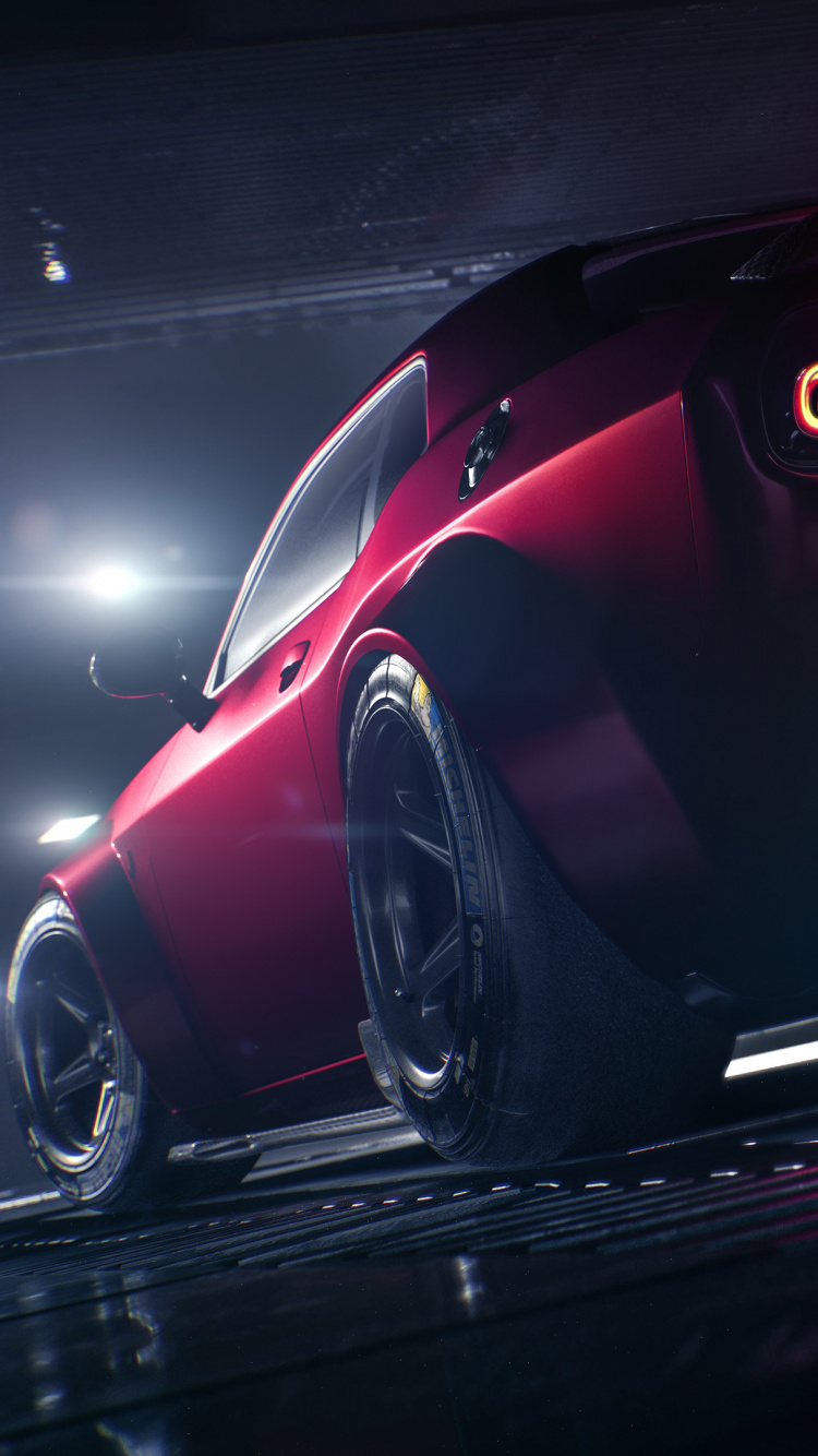 Обои dodge, авто, свет, автомобильное освещение, городской автомобиль в разрешении 750x1334