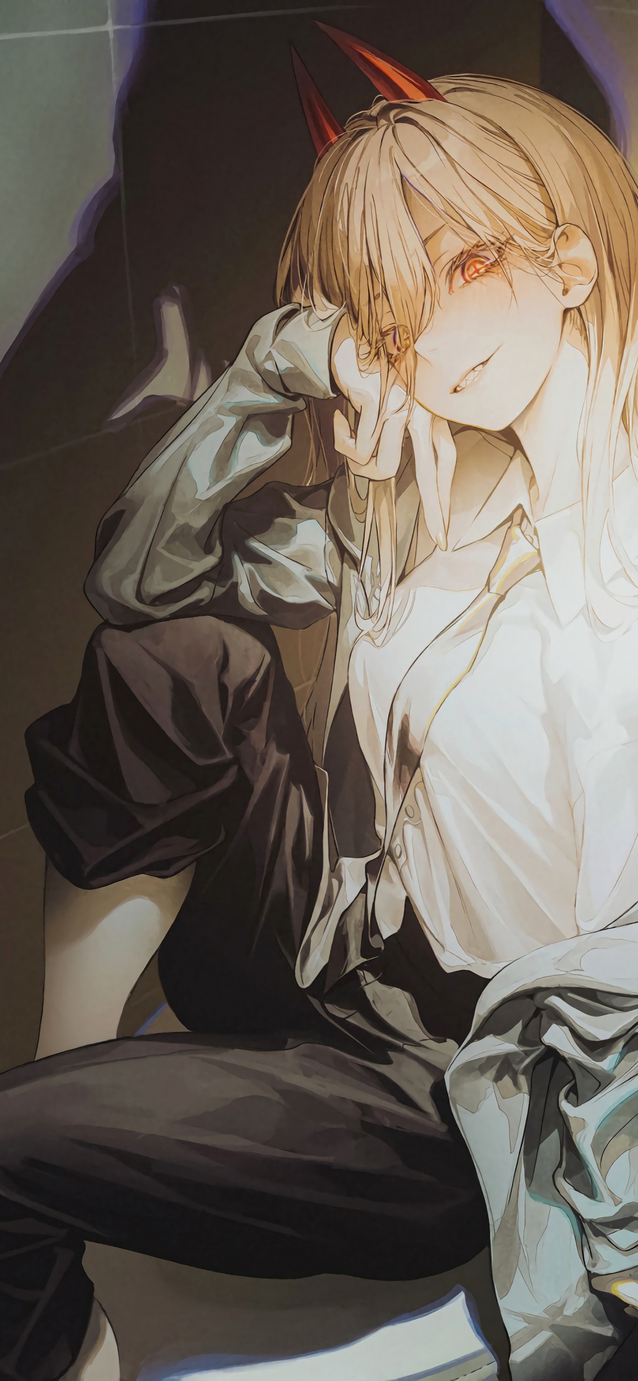 Обои сила аниме арт, аниме арт, аниме, арт, фан арт в разрешении 1242x2688