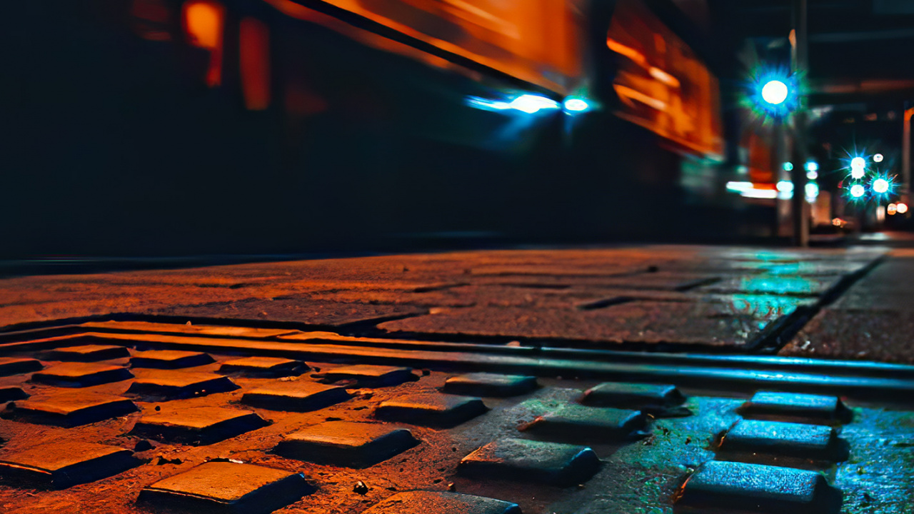 Обои фара, свет, автомобильное освещение, дорожное покрытие, архитектура в разрешении 1280x720