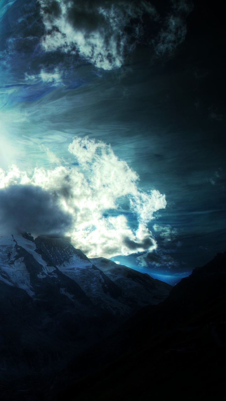 Обои атмосфера, темнота, облако, космос, космическое пространство в разрешении 720x1280