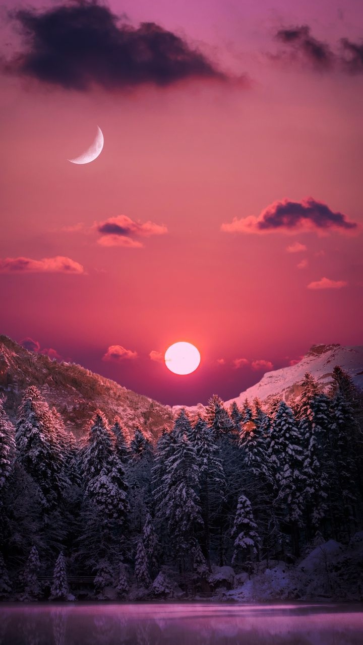 Обои закат, облако, атмосфера, дневное время, послесвечение в разрешении 720x1280