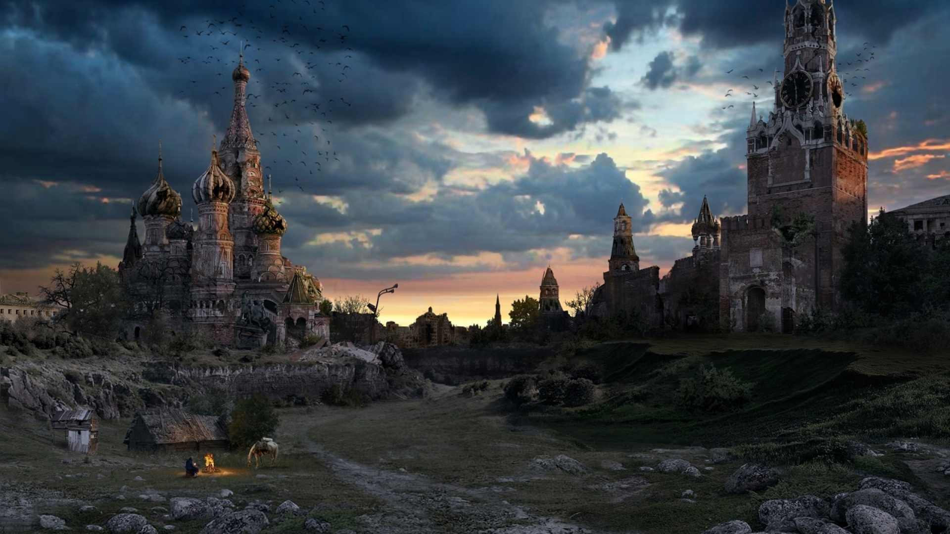 Обои Красная площадь, облако, ориентир, замок, небо в разрешении 1920x1080