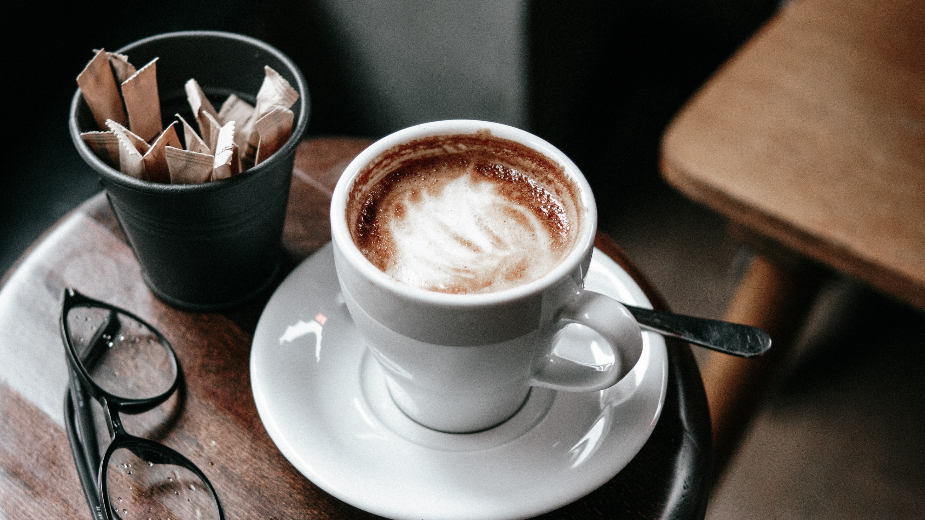 Обои кофе, кофейная чашка, капучино, кортадо, кофе эспрессо в разрешении 3840x2160