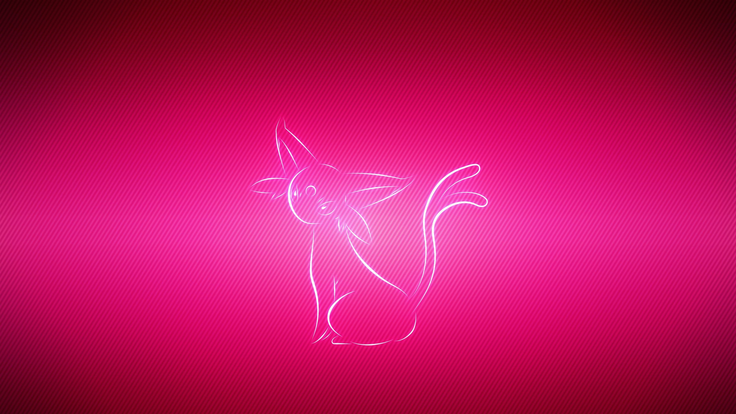 Обои Espeon, розовый, красный цвет, свет, графический дизайн в разрешении 2560x1440