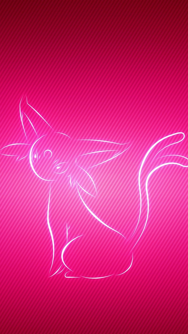 Обои Espeon, розовый, красный цвет, свет, графический дизайн в разрешении 720x1280