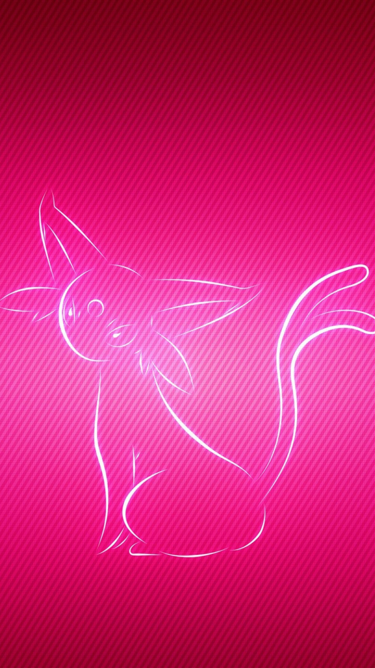 Обои Espeon, розовый, красный цвет, свет, графический дизайн в разрешении 750x1334