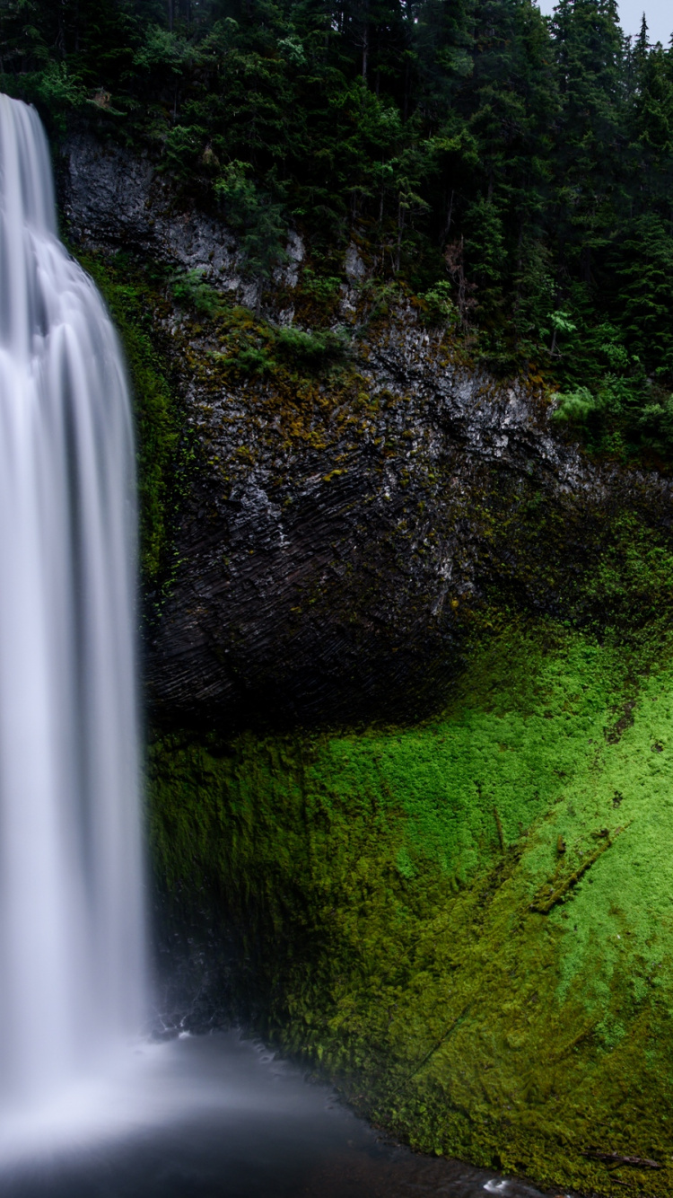 Обои водопад, природа, водоем, гидроресурсы, вода в разрешении 750x1334