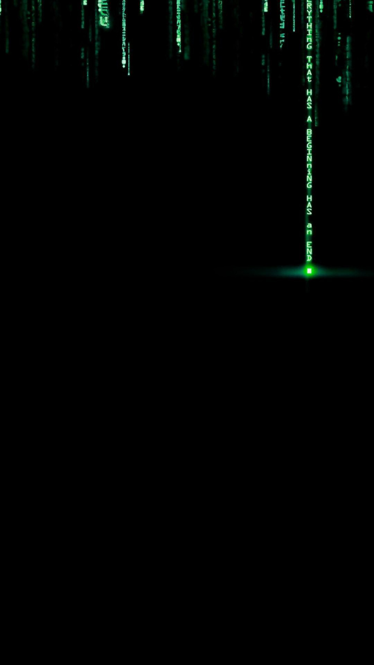 Обои матрица, матричный дождь, амолед, OLED, iOS 13 в разрешении 750x1334