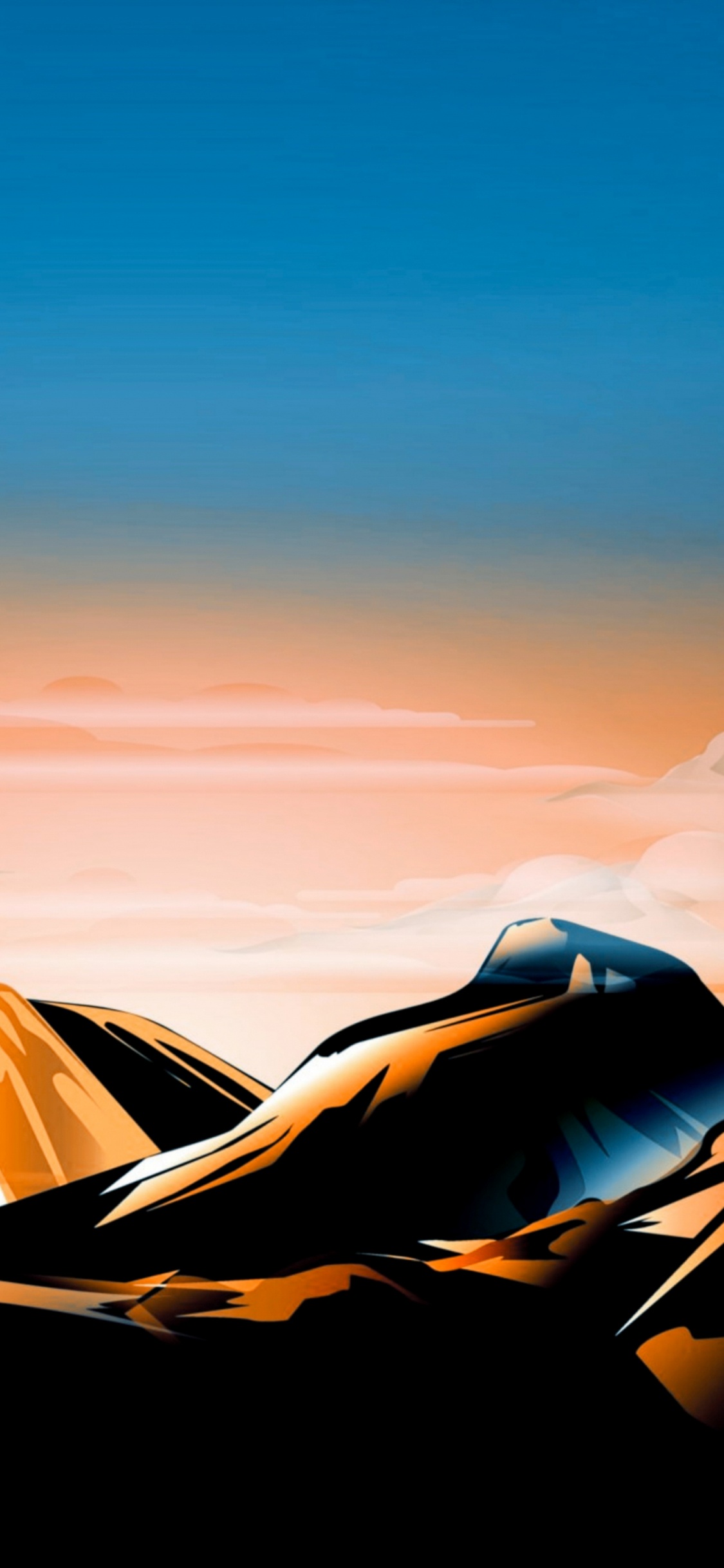 Обои геометрия, математика, облако, капюшон, автомобильное освещение в разрешении 1125x2436