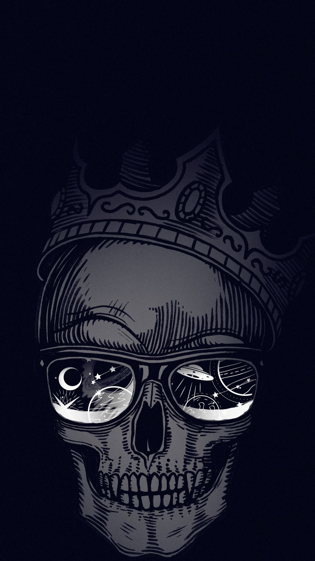 Обои череп, иллюстрация, Череп арт, рисование, визуальное искусство в разрешении 1080x1920