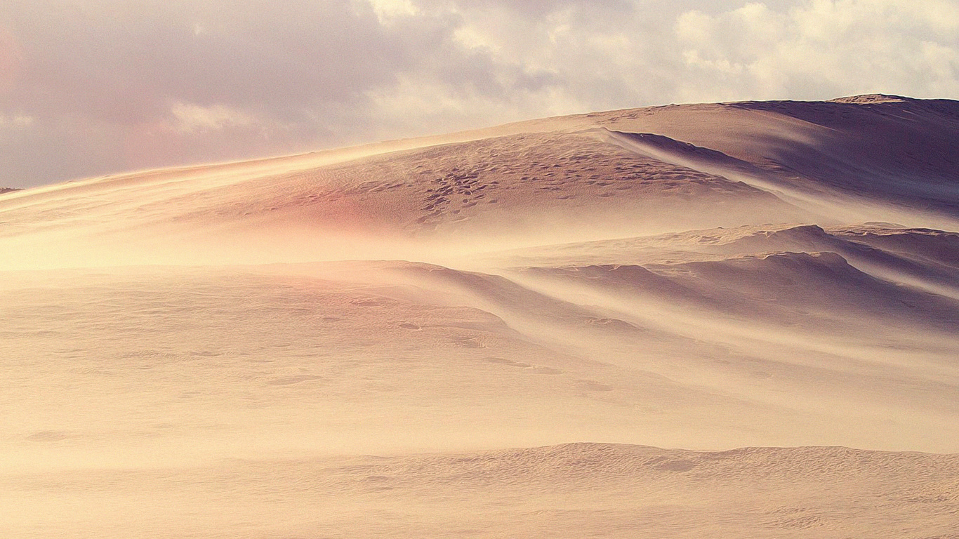 Обои пустыня, песок, Дюна, облако, эрг в разрешении 1366x768