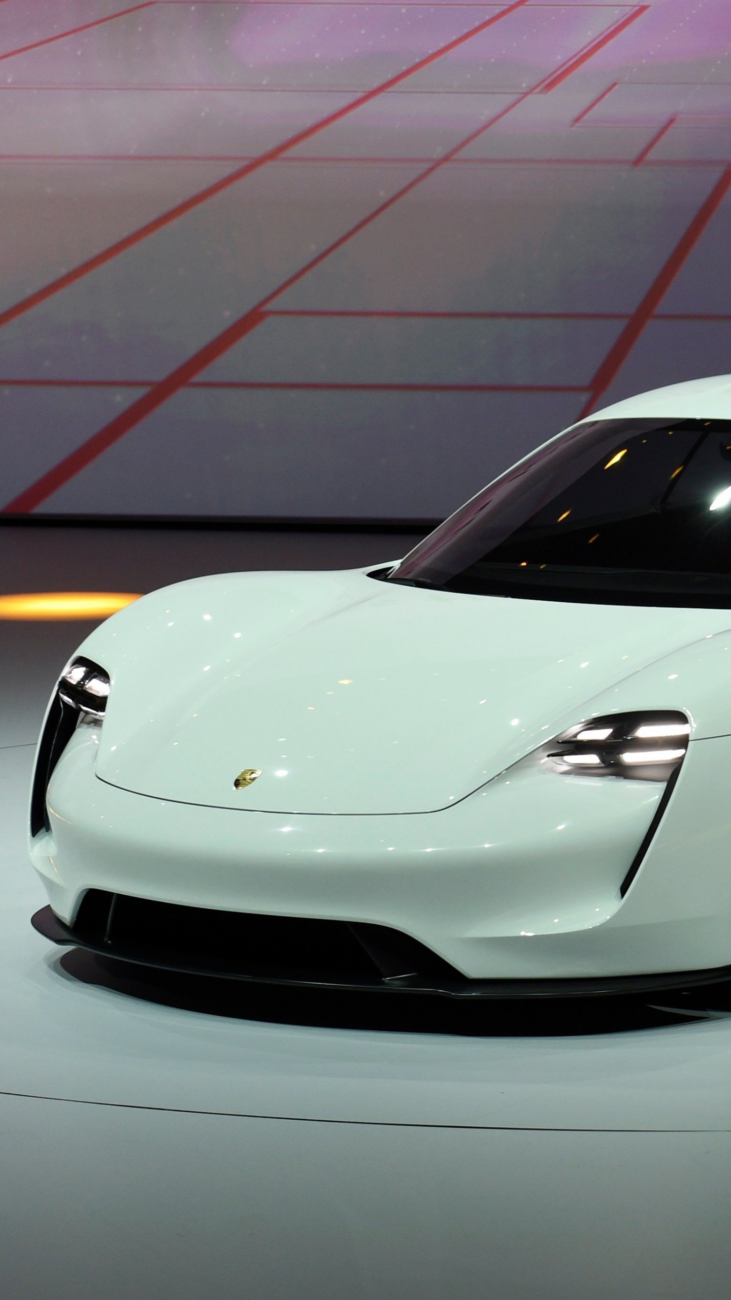 Обои международный автосалон в Германии, авто, Tesla Model S, Порше, суперкар в разрешении 1440x2560