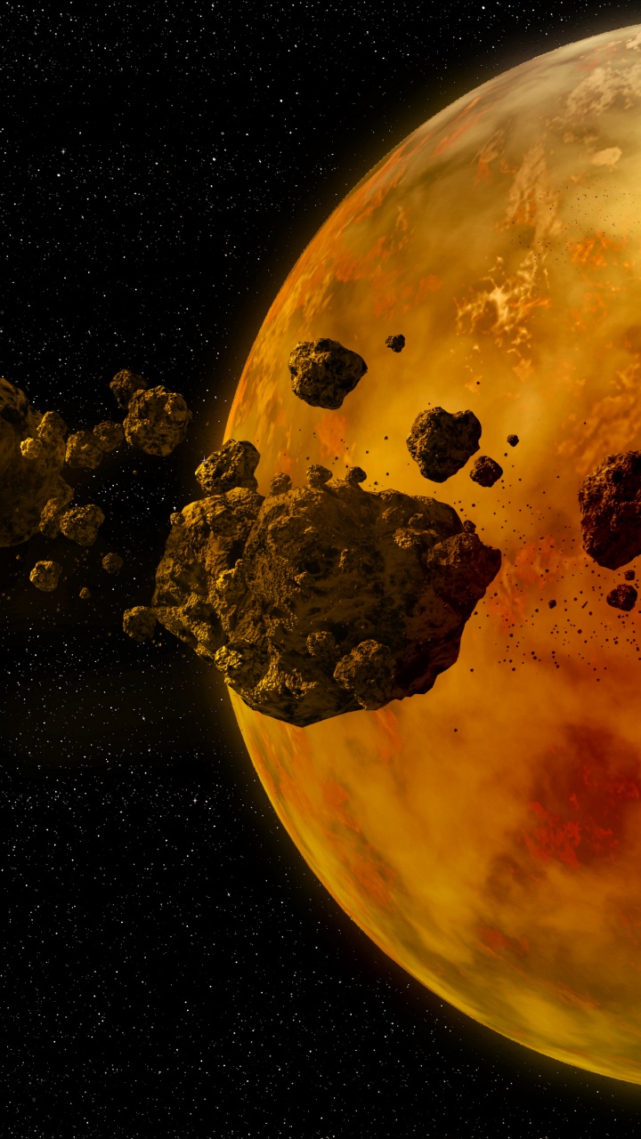 Обои желтый, небо, звезда, земля, R136a1 в разрешении 720x1280