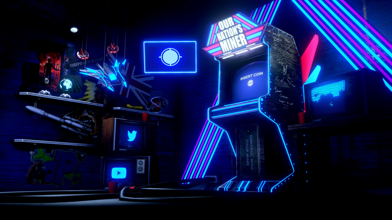 Обои шахтер нашей нации, аркадная игра, развлечение, пурпур, Визуальный эффект освещения в разрешении 1280x720