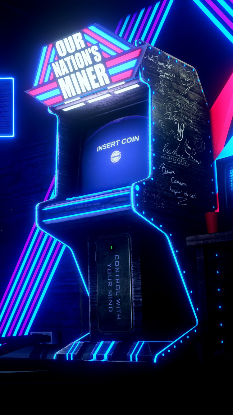 Обои шахтер нашей нации, аркадная игра, развлечение, пурпур, Визуальный эффект освещения в разрешении 750x1334