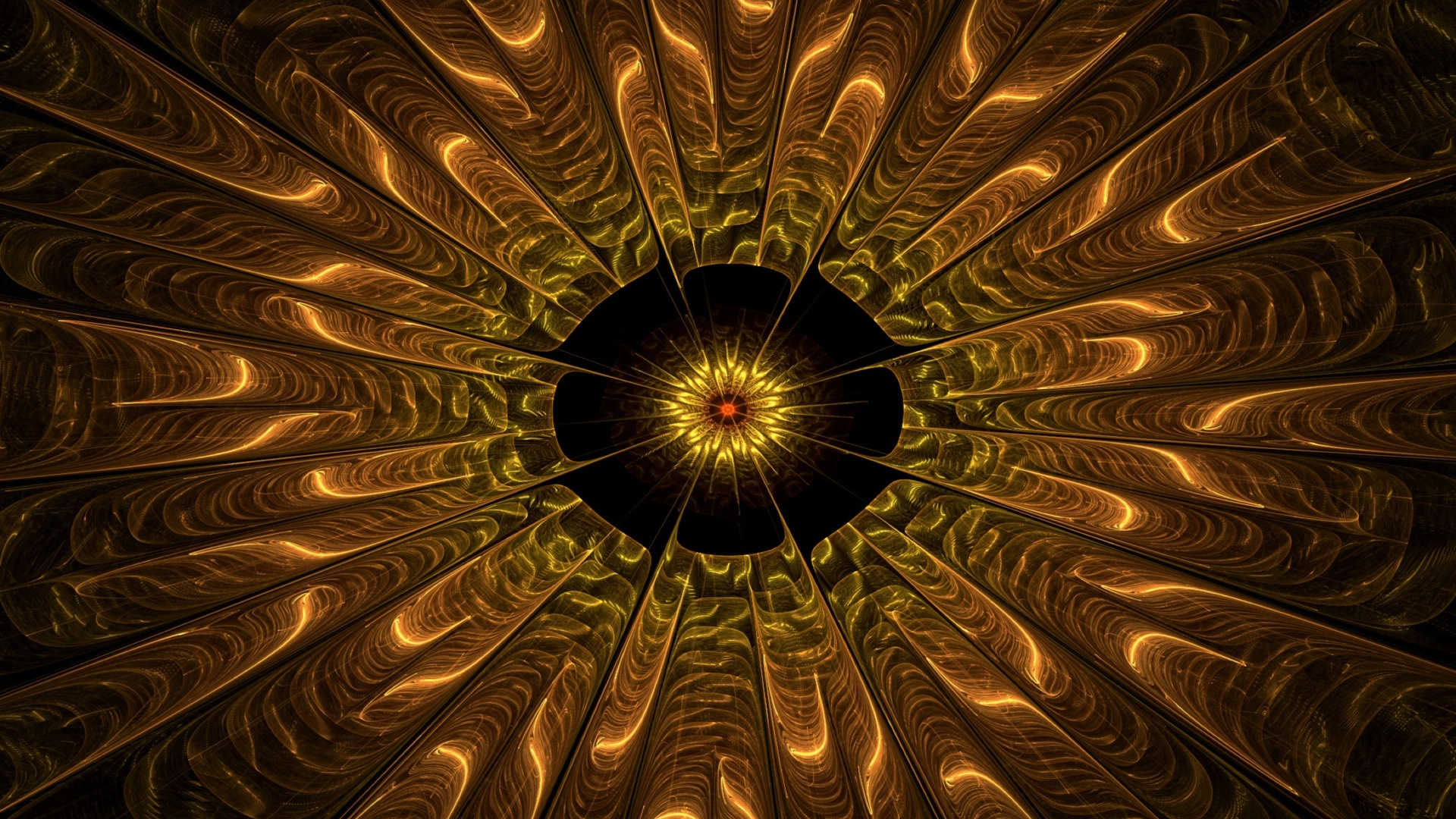 Обои узор, круг, фрактальное искусство, свет, симметрия в разрешении 1920x1080