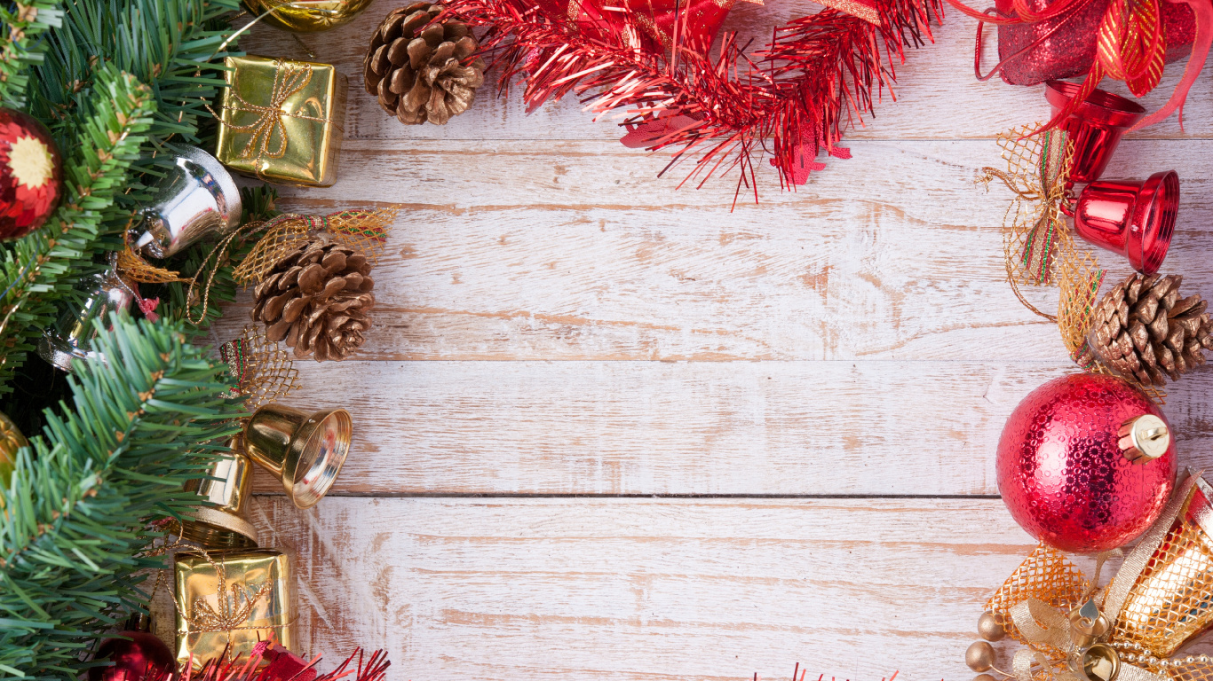 Обои Новый год, праздник, Рождественский день, Рождественские украшения, рождественский орнамент в разрешении 1366x768