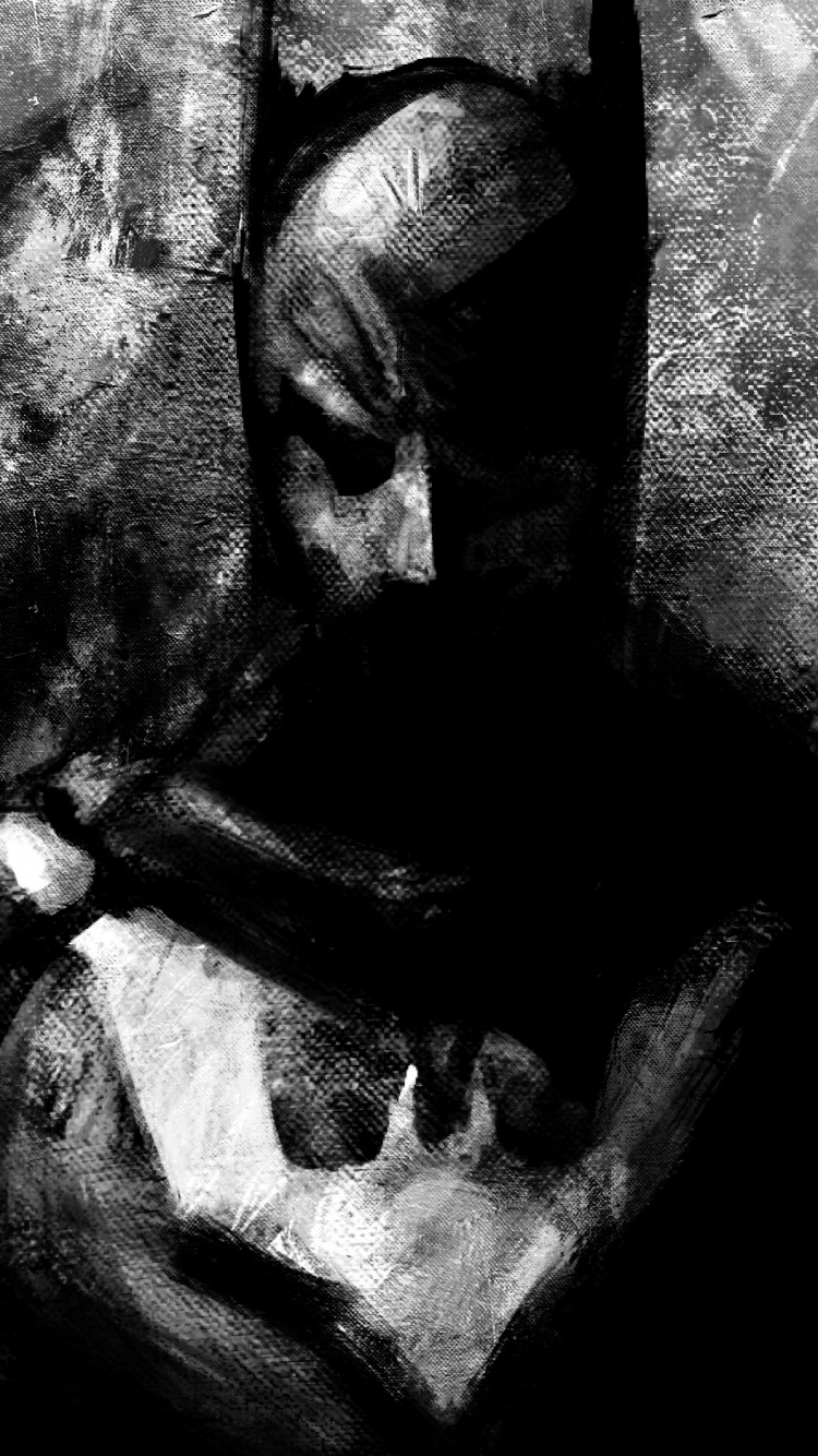 Обои Бэтмен, Джокер, арт, супергерой, эскиз в разрешении 750x1334