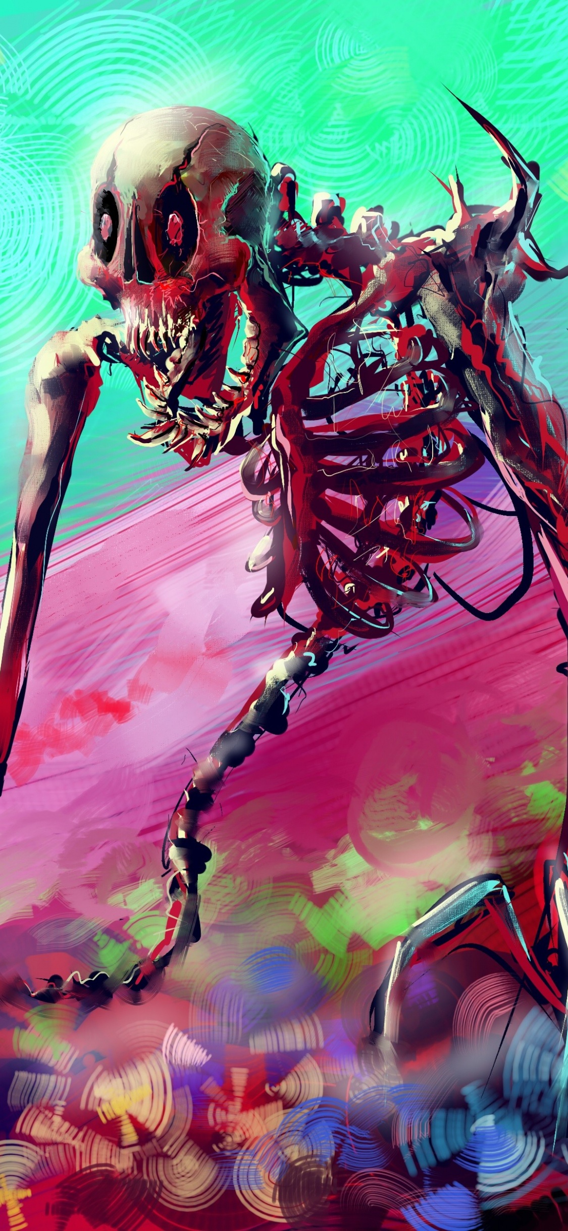 Обои арт, живопись, цифровое искусство, произведение искусства, абстрактное искусство в разрешении 1125x2436