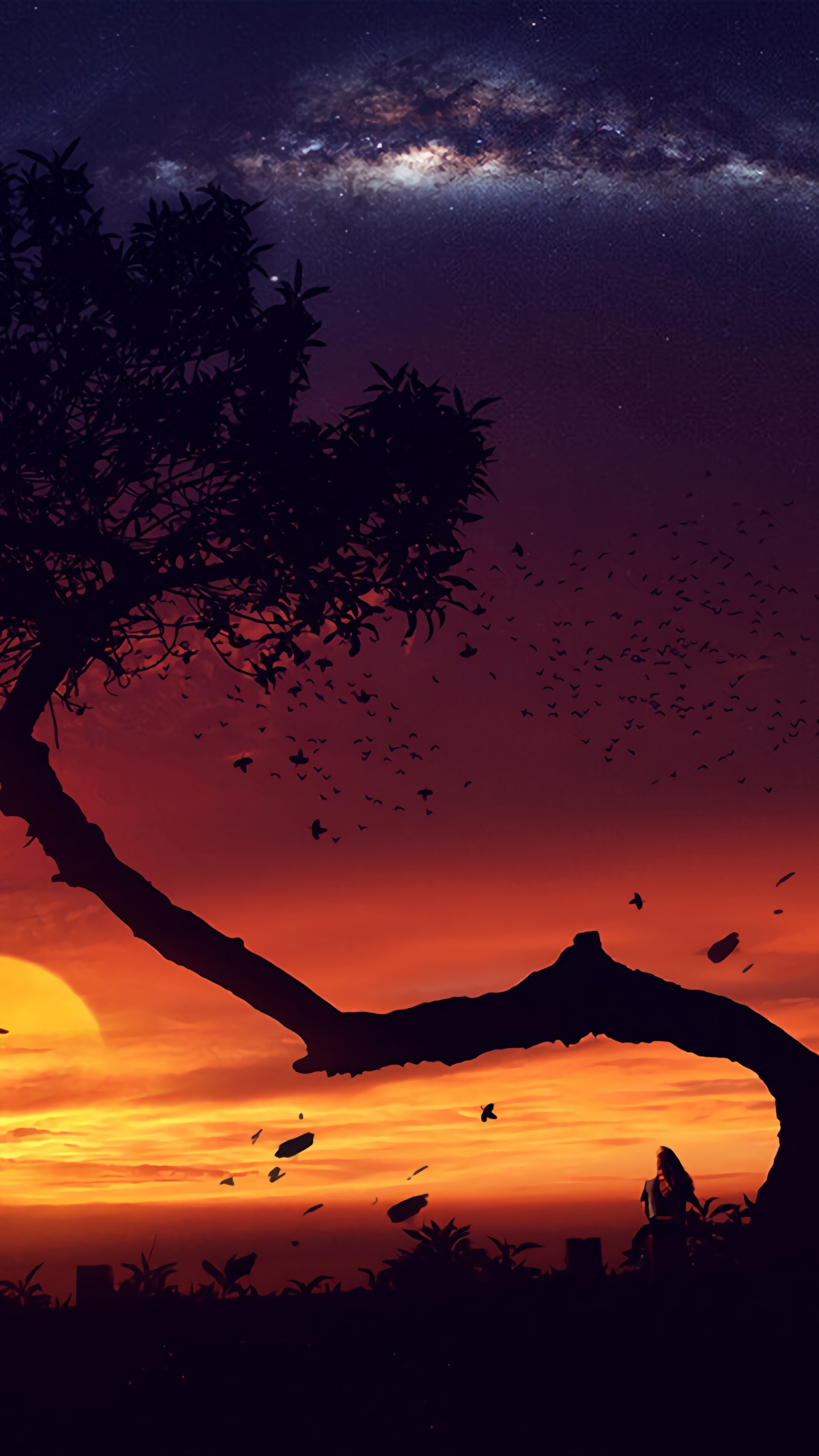 Обои цифровое искусство, арт, дерево, артист, атмосфера в разрешении 1440x2560