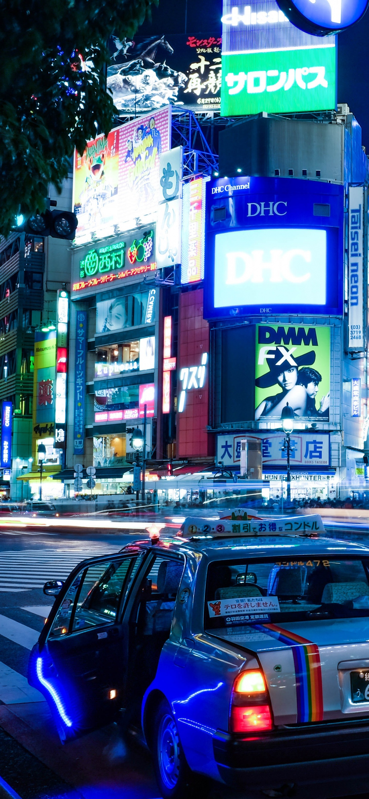 Обои городской район, метрополия, авто, деловой район, город в разрешении 1242x2688