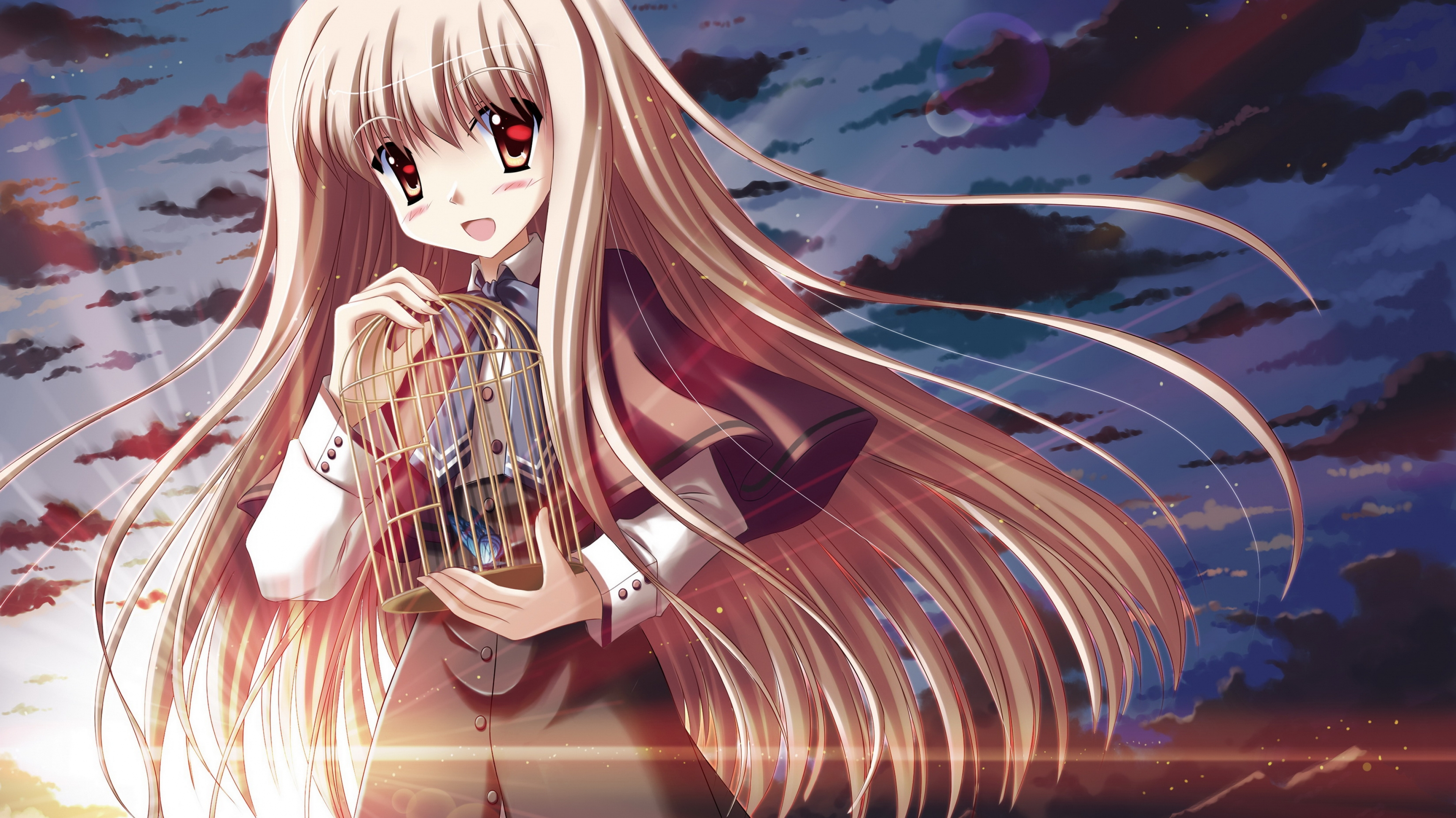 Обои длинные волосы, каштановые волосы, прическа, волос, мангака в разрешении 3840x2160