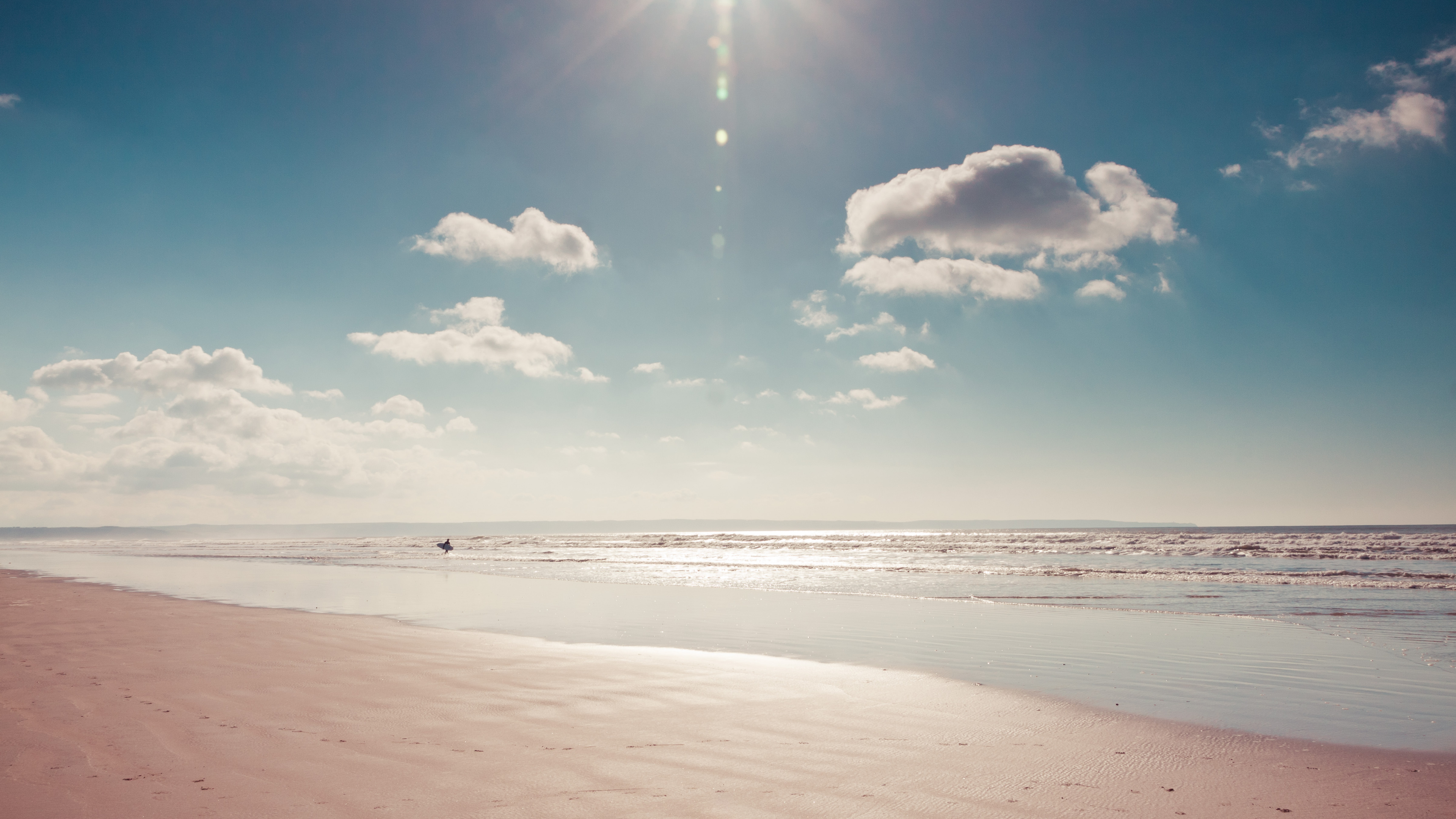 Обои пляж, море, облако, горизонт, дневное время в разрешении 3840x2160